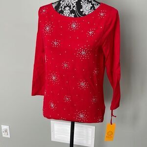 Ruby Rd . Red with Silver Longsleeve